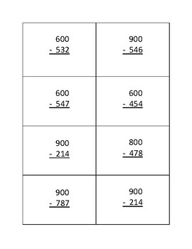 Subtracting across zeros | TPT