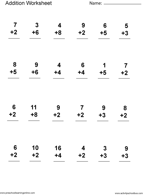 First Grade Math Worksheets-First Grade Math Printables