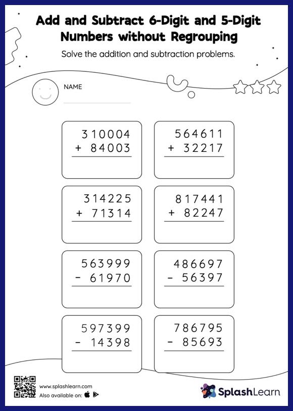 subtraction and addition worksheet with regrouping