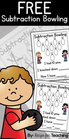 Free Subtraction Bowling Printable Game - Thrifty Homeschoolers