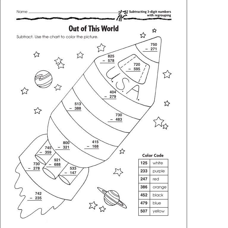 Color By Subtraction Worksheets - 15 Worksheets Library