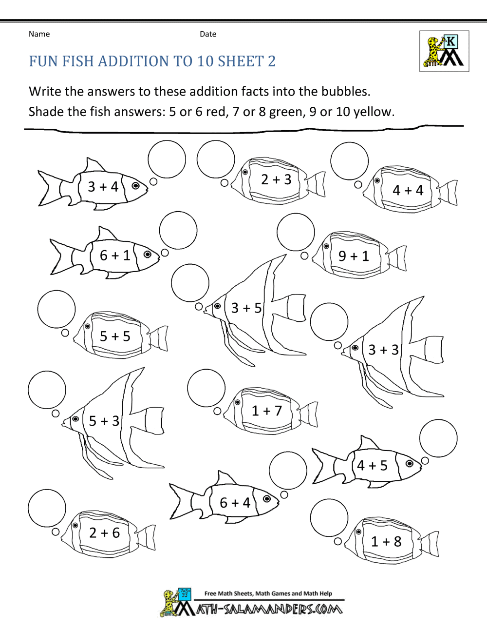 Back to School Addition Subtraction Color by Number Code 1st 2nd ...