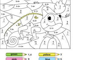 Addition Subtraction to 10 Coloring Sheets for Kindergarten