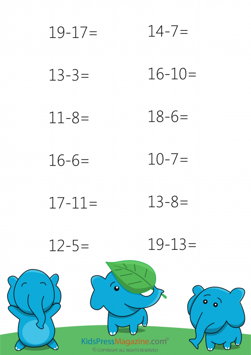 Subtraction Drills - Mixed with and without Regrouping #1 ...