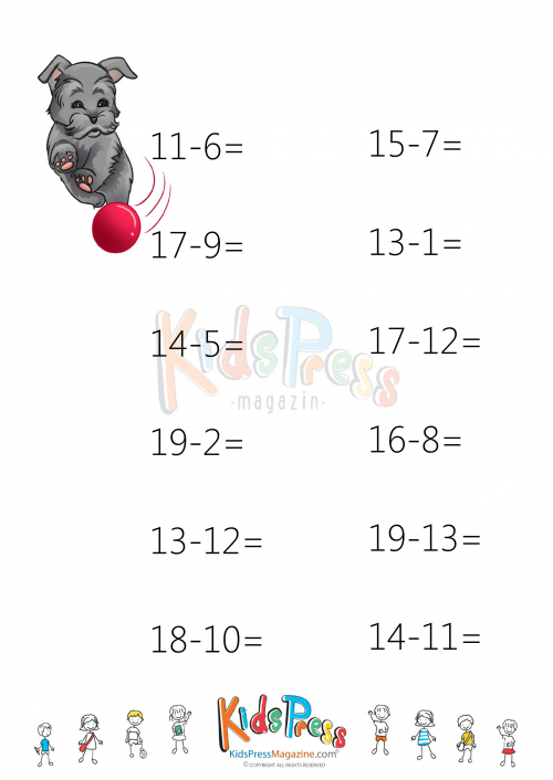 subtraction drill worksheet for 2nd grade