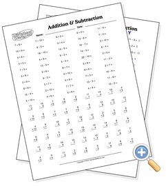 subtraction drill worksheet free