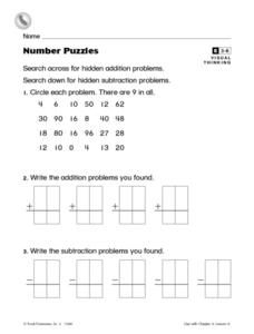 subtraction enrichment worksheet