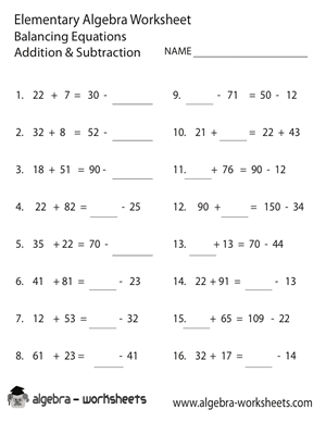 subtraction equation worksheet