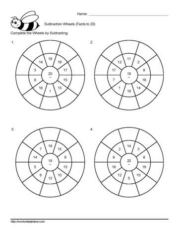 Subtraction Facts to 20 Worksheets