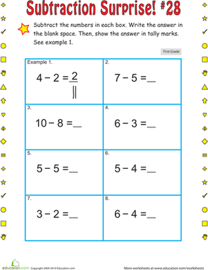Subtraction Suprise #28 | Worksheet 