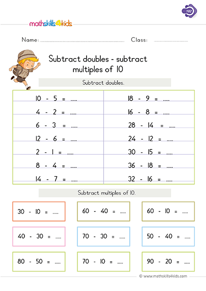 subtraction facts worksheet first grade