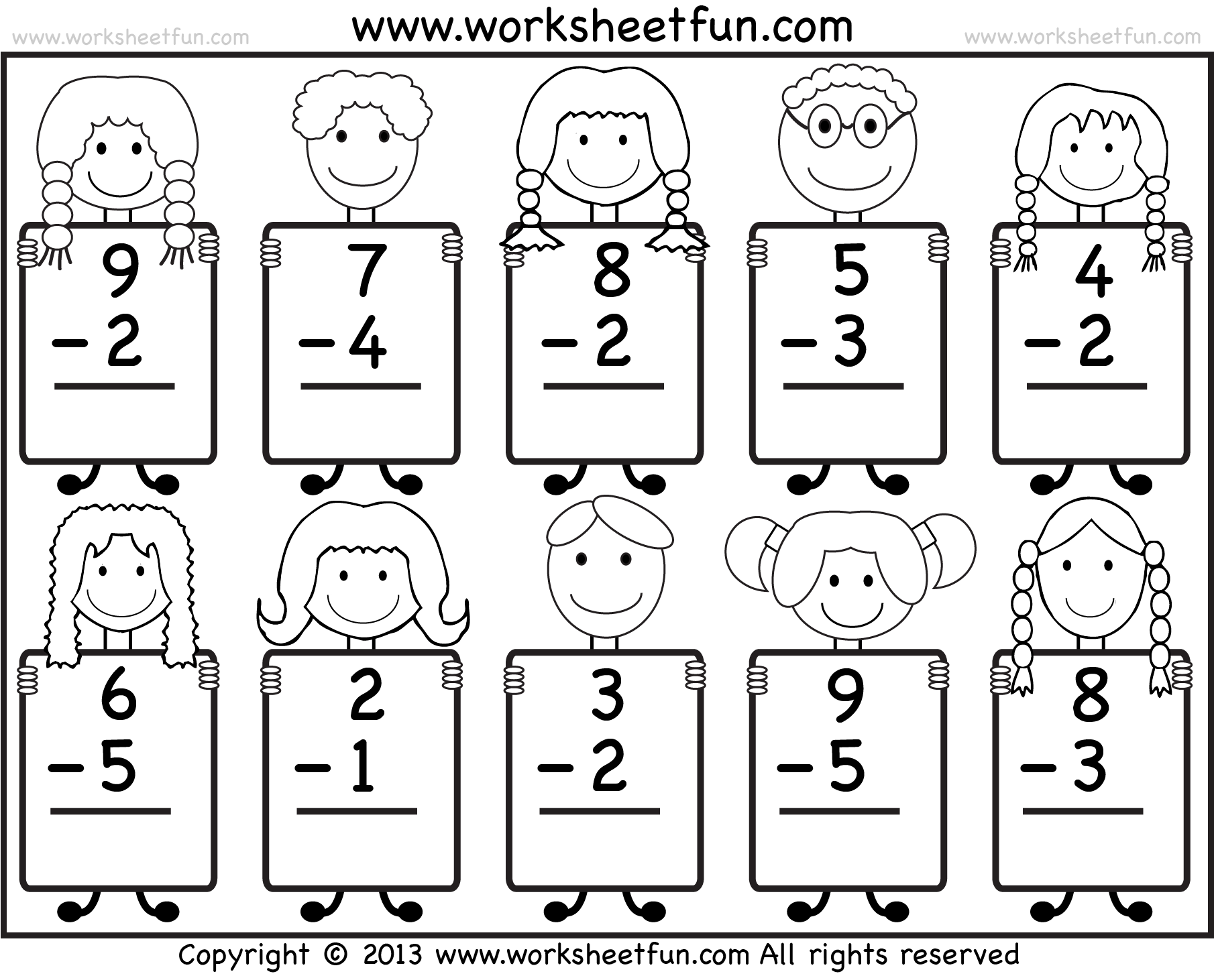 Beginner Subtraction - 10 Kindergarten Subtraction Worksheets ...
