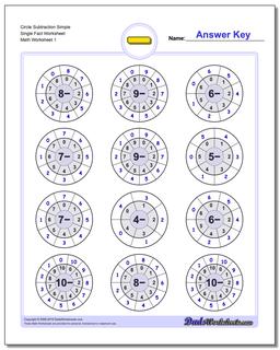 subtraction facts worksheet free