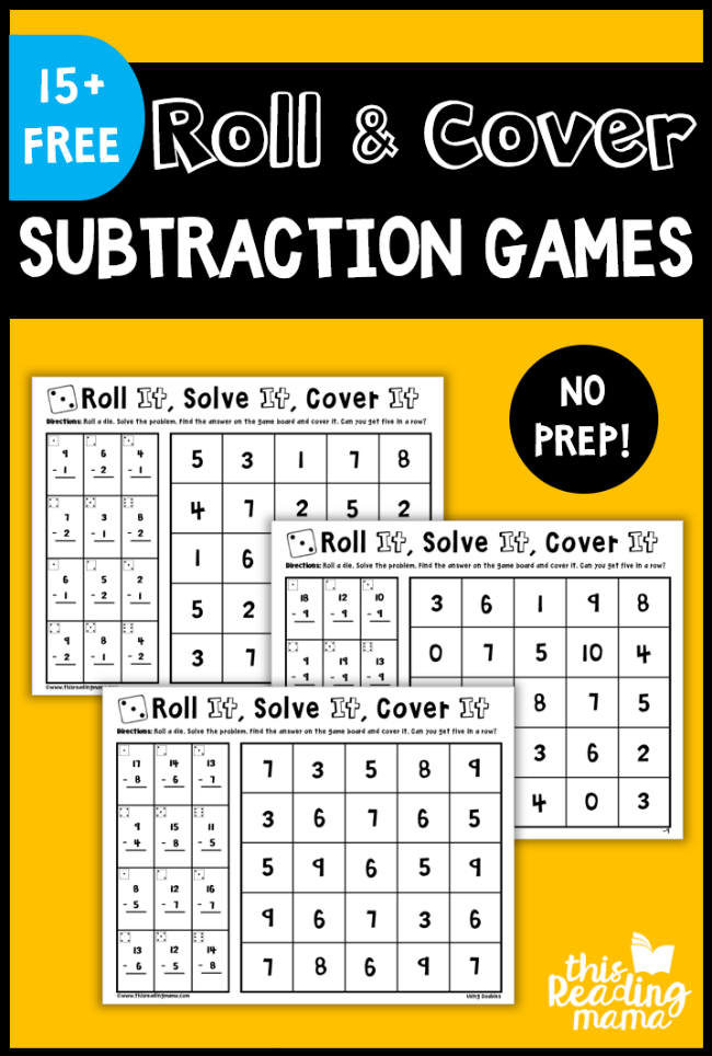 subtraction games worksheet first grade