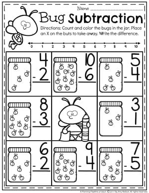 Subtraction Worksheets - Planning Playtime