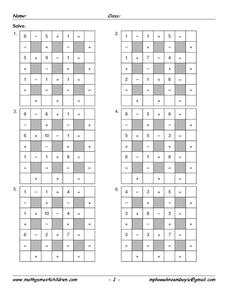 Math Subtraction Games Worksheets :: 25 - 48
