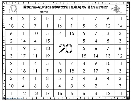 Subtraction Games for 20 Paper and Pencil PDF • Wise Owl Factory