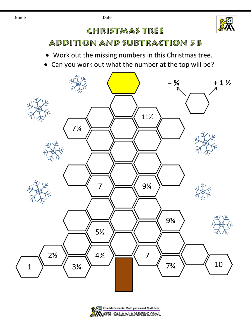 Christmas Math 5th Grade Worksheets