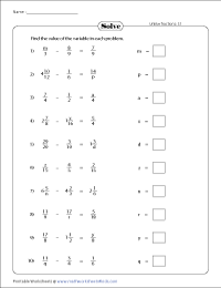 Subtracting Fractions Worksheets