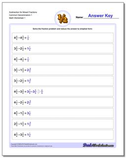 Subtracting Fractions