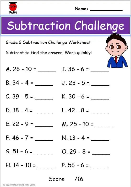 Grade 2 Subtraction Worksheets | Free Worksheets | Printables