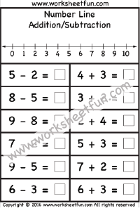 subtraction number line worksheet year