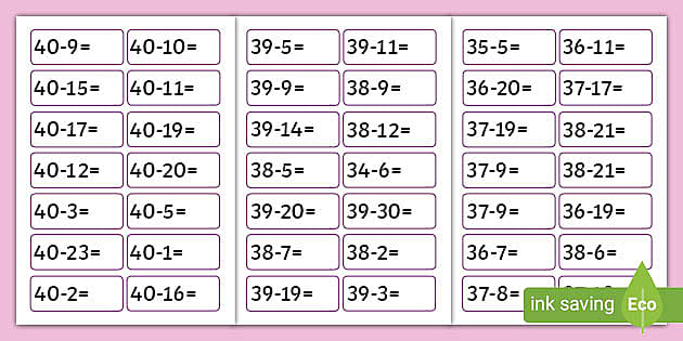 subtraction number sentences worksheet