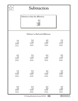 Subtraction practice, part 2 | 1st grade, 2nd grade Math Worksheet ...