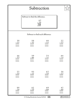 Subtraction practice, part 3 | 2nd grade Math Worksheet | GreatSchools