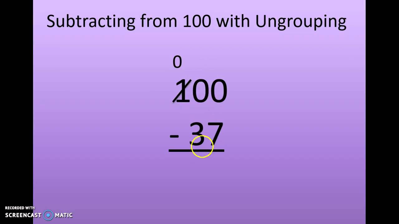 subtraction regrouping 100 100 like