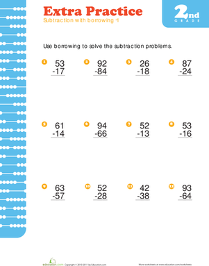 Subtraction with Regrouping | Interactive Worksheet 