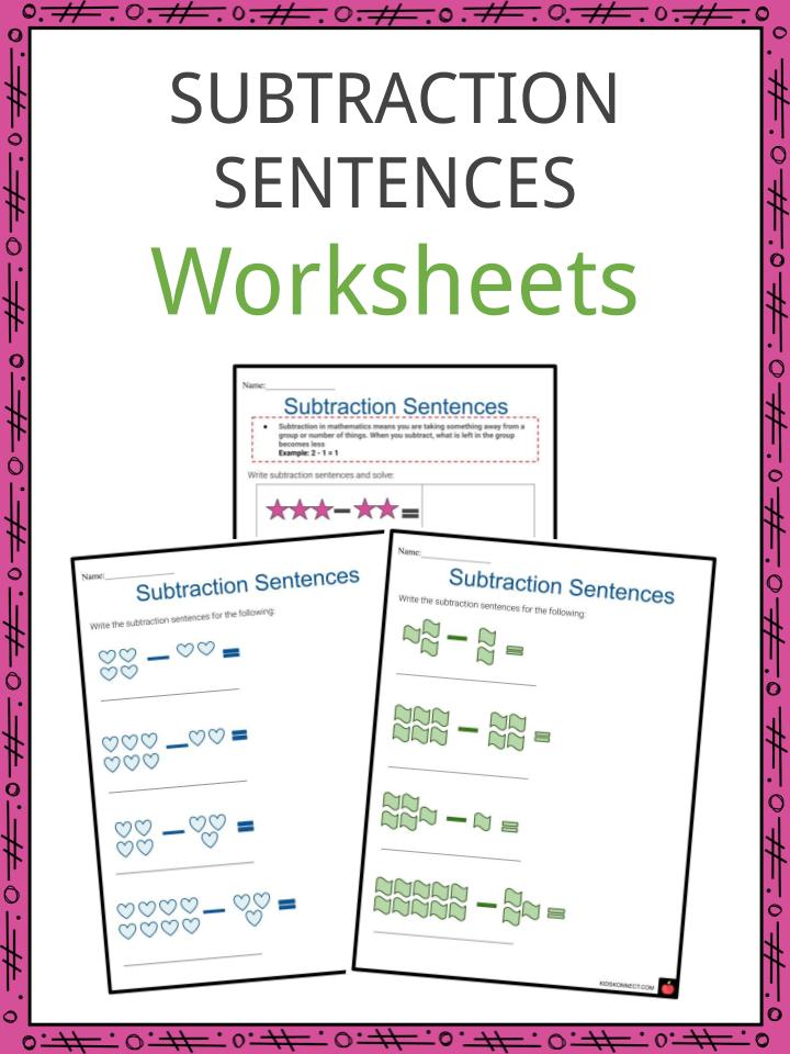 Subtraction Sentences Worksheets | Addition &  Subtraction Sentence