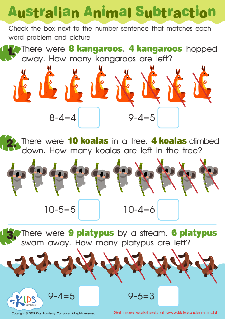 1st grade subtraction worksheets - Free pdf worksheets