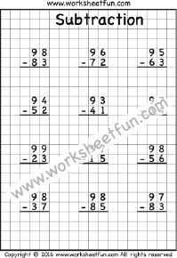 subtraction with and without regrouping worksheet