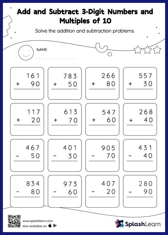 Subtraction Worksheets for 3rd Graders Online - SplashLearn