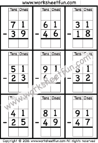 subtraction with carrying worksheet free