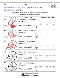 subtraction with like denominators