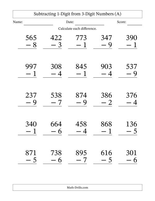 subtraction with regrouping only worksheet