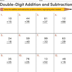 subtraction with regrouping printable worksheet