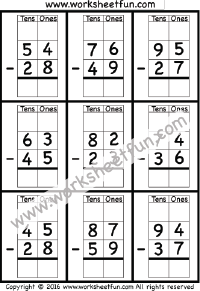 Subtraction Regrouping / FREE Printable Worksheets - Worksheetfun