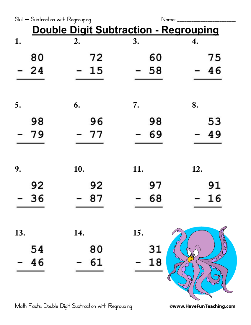 Subtraction Worksheet - 6+ Examples, Format, Pdf