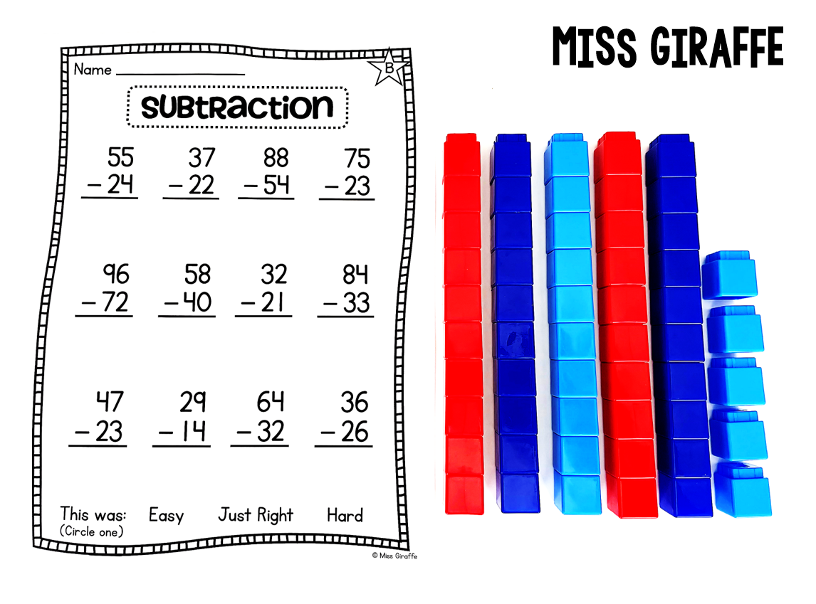 subtraction with regrouping worksheet 1st grade