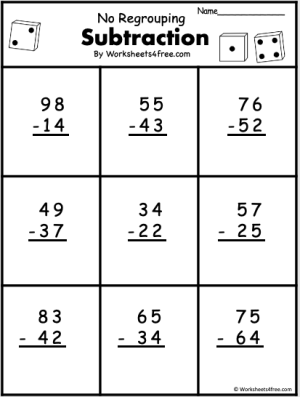 subtraction with regrouping worksheet 1st