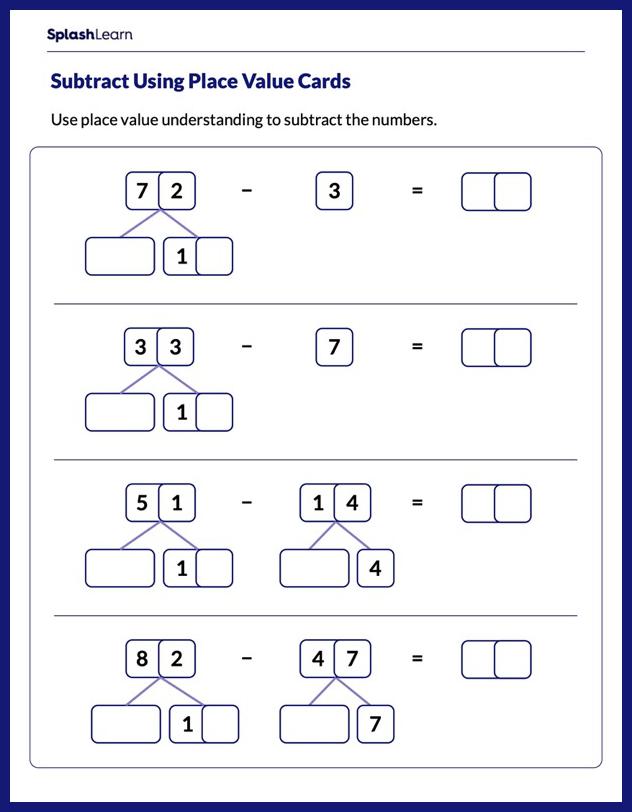 subtraction with regrouping worksheet and