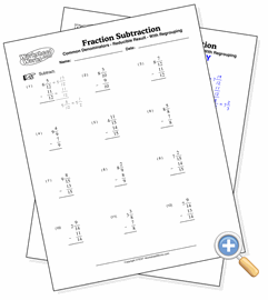 Mixed With Regrouping Fraction Subtraction - WorksheetWorks.com