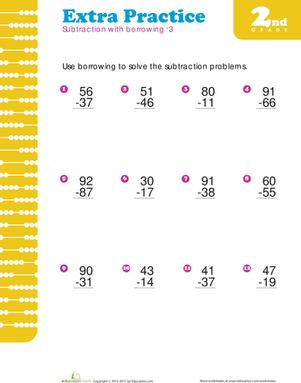 subtraction with regrouping worksheet education com