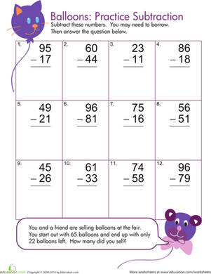 subtraction with regrouping worksheet education com