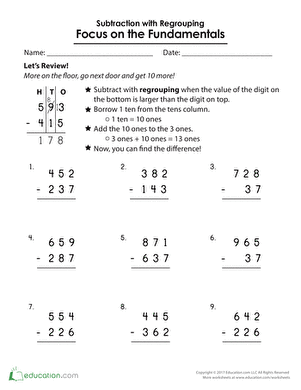 Subtraction with Regrouping: Focus on the Fundamentals ...