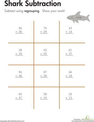 subtraction with regrouping worksheet education