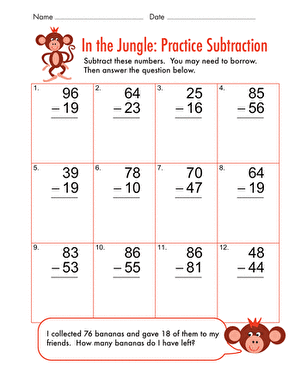 subtraction with regrouping worksheet education